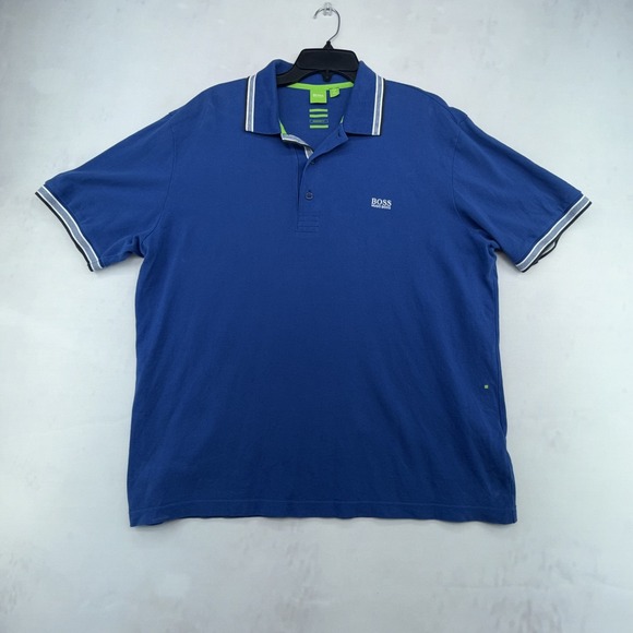 Hugo Boss Other - Hugo Boss Polo Shirt Mens XL Blue Modern Fit Tipped Collar Pique Short Sleeve